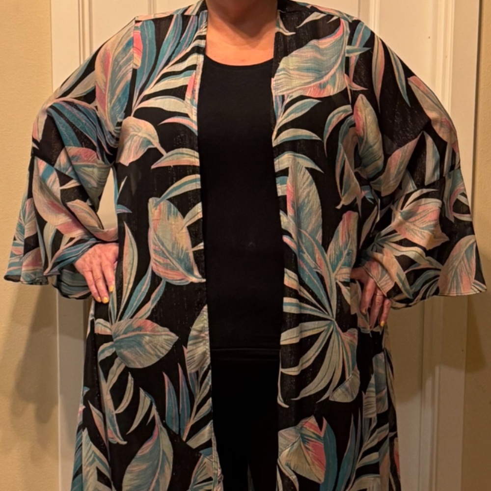 Torrid Tropical Leaf 2-Piece Kimono & Tank Set – Size 3 (3X) 🌴💖